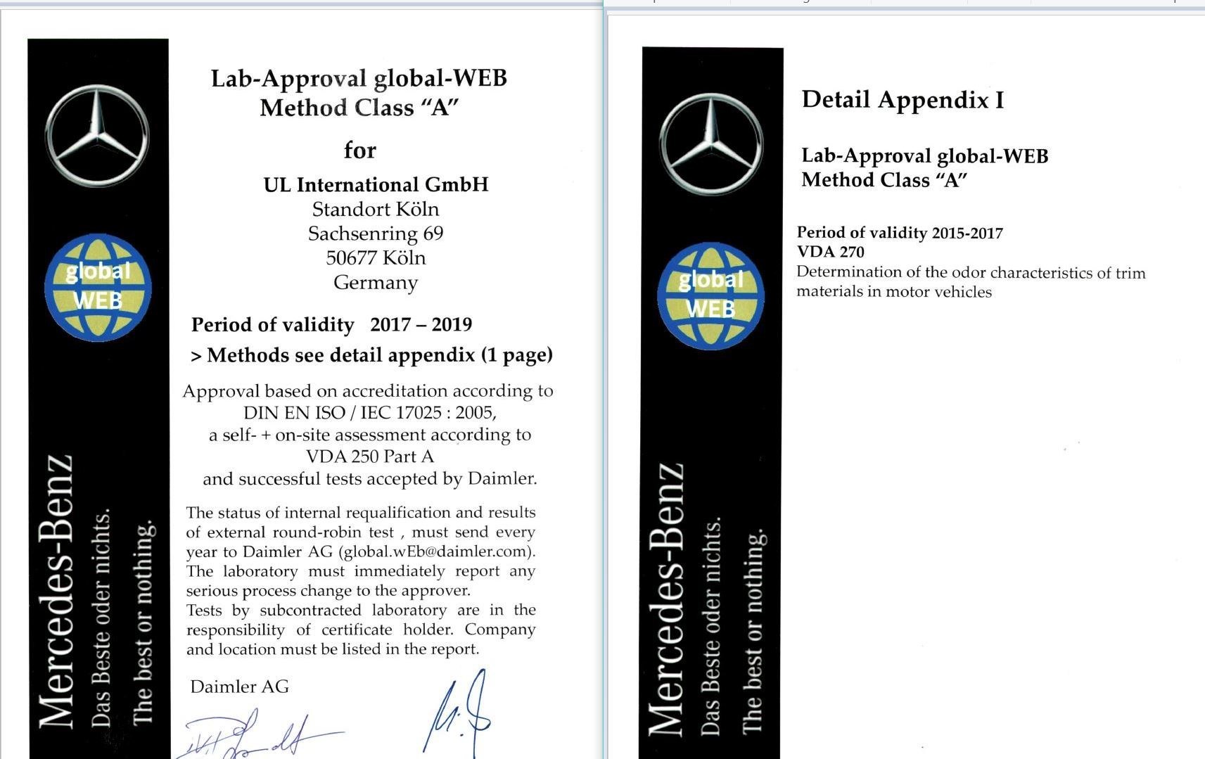 Ul International Locations In Krefeld And Cologne Germany Achieve Web Lab Approval By Daimler Ag