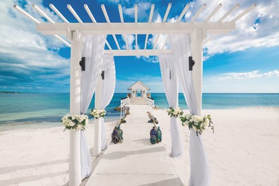 Over-the-Water Chapel at Sandals South Coast, one of the new wedding locations available as part of Sandals Resorts' recently launched destination weddings program, Aisle to Isle