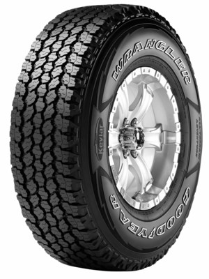 The Goodyear Wrangler All-Terrain Adventure with Kevlar is a tire that can handle on- and off-highway conditions, thanks to its traction ridges, biting edges, Durawall Technology and more.