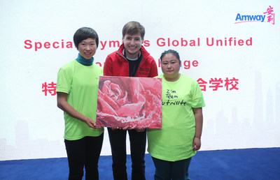 A special gathering attended by Special Olympics athletes is held at the Shanghai Amway Experience Center