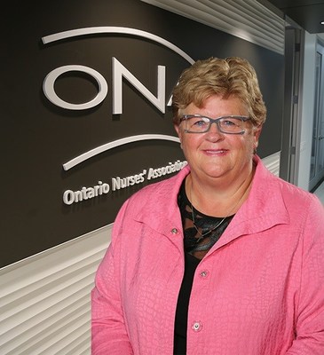 ONA President Linda Haslam-Stroud, RN is celebrating a big win for nurses. (CNW Group/Ontario Nurses Association)