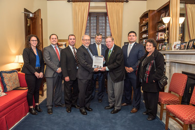 Paralyzed Veterans of America Interim Executive Director Joins Fellow Veterans Organization Leadership Members Present Sen. Isakson with petition signed by 182,000 people in support of caregiver expansion. - Photo Courtesy of U.S. Senate Press Photographers Gallery