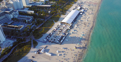 Aerial view of signature tasting venue on Miami Beach during the 2017 Food Network & Cooking Channel South Beach Wine & Food Festival.