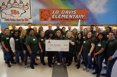 ACE volunteers present annual donation to Junior Achievement at JA in a Day