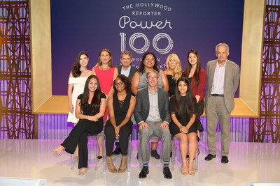 Students from The Hollywood Reporter's Women in Entertainment mentorship program, along with Loyola Marymount University President Timothy Law Snyder, Ph.D., THR Executive Editor Stephen Galloway, LMU School of Film and Television Dean Steven Ujlaki, 'Shark Tank' host Lori Greiner, and Trisha Cardoso of the Chuck Lorre Family Foundation.