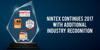 Nintex, the recognized leader in workflow and content automaton (WCA), is pleased to announce receipt of another in a series of 2017 industry awards.