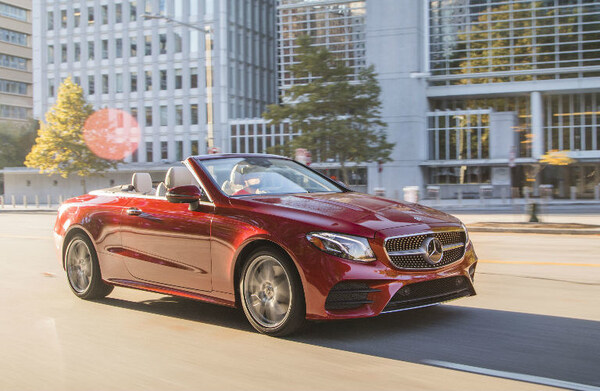 The 2018 E-Class Cabriolet is available for the first time with all-wheel-drive for year-round open-air performance.