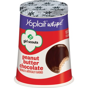Yoplait introduces Girl Scout Cookie-inspired yogurt including Yoplait Whips! Girl Scouts Peanut Butter Chocolate yogurt.