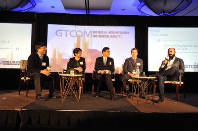 (from left) Jim K. Liew, Assistant Professor of Finance, Johns Hopkins Carey Business School; Lily Xu, Senior Vice President of China Unicom Americas; Hsi-Ping Wang, VP, Senior Business Analyst, PIMCO; Jeff Ferro, Director of Internal Strategies, BattleFin; Leigh Drogen, Founder and CEO, Estimize
