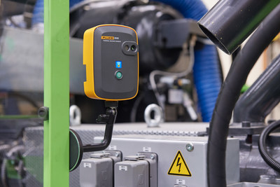 The Fluke 3550 FC Thermal Imaging Sensor is the first thermal imaging condition monitoring sensor to visualize thermal patterns on multiple assets. Alarms can be set to notify the user when the center-point temperature exceeds preset parameters. The sensor communicates directly with the Fluke Connect cloud for continuous streaming of thermal images, enabling managers to detect problems by visually inspecting sequential thermal images remotely.