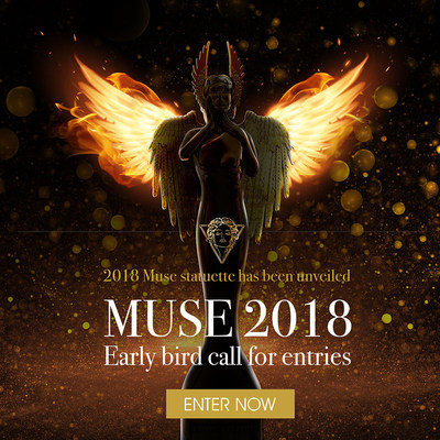 The Muse Creative Awards return with a newly unified look to honor this year's top talent. In keeping with our theme, "Rise Together," this winged statuette soars, honoring the universal power of communications. Gleaming platinum, gold or rose gold finishes signify the level of achievement, and a crystal-studded crown on each statuette represents clarity of concept and purposeful vision. Winners may opt to order the custom-engraved statuettes as a lasting reminder of achievement and recognition