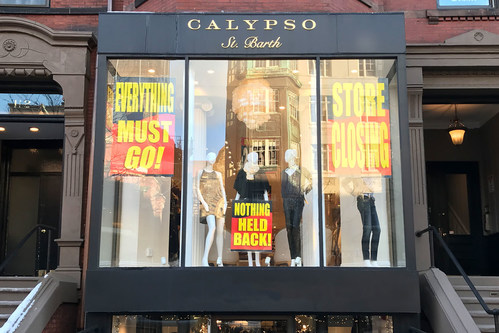 Calypso St. Barth store on Newbury St. in Boston is among 16 locations participating in going-out-of-business sale.