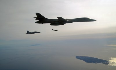 Lockheed Martin successfully fired production-configuration Long Range Anti-Ship Missiles from a U.S. Air Force B-1B bomber. Photo credit: U.S. Navy.