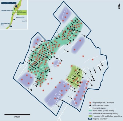 Figure 1: Piedmont Lithium Proposed Drill Program Target Areas