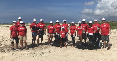 TeamCITGO volunteers filled 175 trash bags with trash at the annual Aruba Hotel and Tourism Association Beach Cleanup.