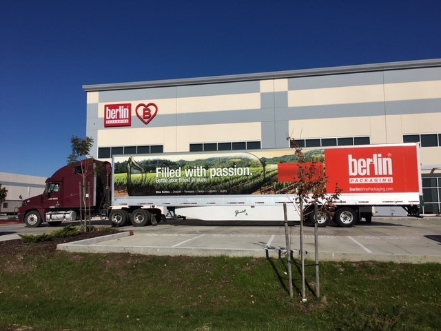 Berlin Packaging Truck in front of new Fairfield, CA Warehouse