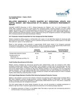 Bellatrix Announces a Fourth Quarter 2017 Operational Update, 2018 Capital Budget, and Publication of Its Annual Corporate Responsibility Report (CNW Group/Bellatrix Exploration Ltd.)
