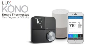 New LUX KONO Smart Thermostat Integrates with Top Three Voice Assistants - the Google Assistant, Apple HomeKit™ and Amazon Alexa