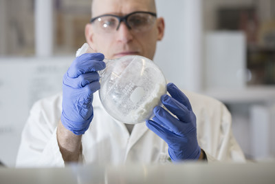 An NRC glycochemistry expert observes polysaccharides isolated from the Hia bacterium. (CNW Group/National Research Council Canada)