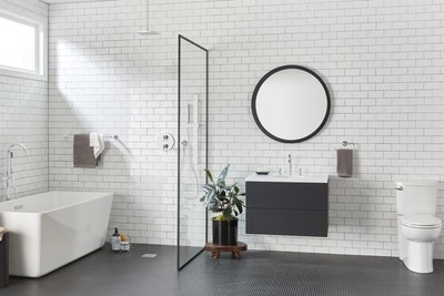 A stylish blend of geometric design and fluid detailing, the Studio S collection from American Standard offers a complete selection of bath and shower faucets and matching accessories, complemented by the Studio bathroom fixture offering.