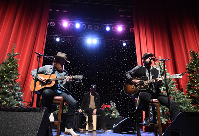 Musician John Osborne, left, and musician TJ Osborne, right, of the duo Brothers Osborne perform at a private concert and dinner hosted by Verizon Telematics for truck drivers on Thursday, Dec. 14, 2017 at Whiskey Pete's Showroom in Primm, Nev. (Photo by Dan Steinberg/Invision for Verizon Telematics/AP Images)
