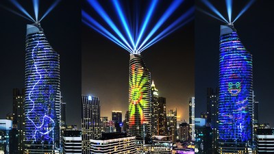 Beautiful Bangkok', Thailand's first world-class high-rise 3D projection mapping show, bringing a magical year-end to Ratchaprasong Square