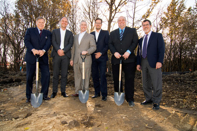 (left to right) Robert Nix, Northville Township Supervisor; Sven Hommel, Vice President Purchasing and Head of Purchasing GE NSA at HELLA; Steve Lietaert, President of HELLA Corporate Center USA; Joerg Weisgerber, CEO at HELLA Electronics Corp. NSA; Nathan Crist, Facilities Manager at HELLA; and David Haboian, Senior Vice President of Operations at REDICO recently commemorated the groundbreaking of HELLA’s new U.S. headquarters and technical center in Northville, Michigan.