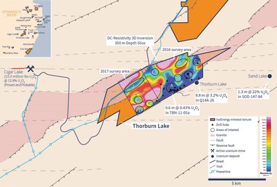 Figure 1 – Thorburn Lake 2017 Geophysical Survey. (CNW Group/IsoEnergy Ltd.)