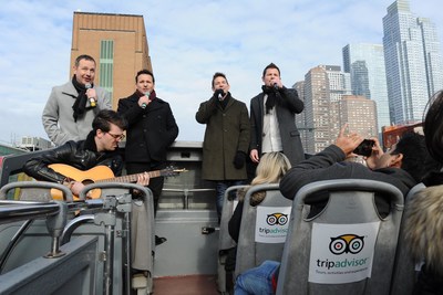 TripAdvisor surprised unsuspecting tour-goers aboard its NYC bus tour with a special holiday serenade by 98 Degrees
