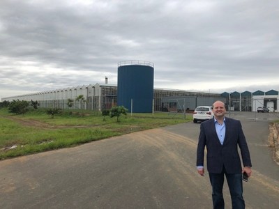 Figure 4: LGC Capital's CEO John McMullen at the entrance to Block D at Dube TradePort AgriZone (CNW Group/LGC Capital Ltd)