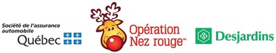 Logos : Socit de l'assurance automobile du Qubec, Opration Nez rouge, Mouvement Desjardins (Groupe CNW/Socit de l'assurance automobile du Qubec)