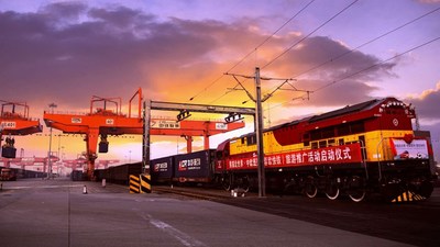 A newly launched panda-themed Chengdu-Europe freight train promotes Sichuan as a compelling tourism destination (PRNewsfoto/Sichuan Provincial Tourism Deve)