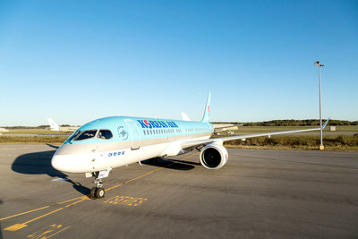 Pratt & Whitney and Korean Air Lines celebrated delivery of the airline’s first Bombardier CS300 aircraft powered by Pratt & Whitney’s Geared Turbofan™ engine.