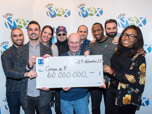 $60,000,000 - Several colleagues split the Lotto Max grand prize