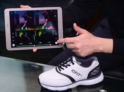 Salted Venture's primary product, IOFIT is a golf shoe with a sensor installed in its sole.