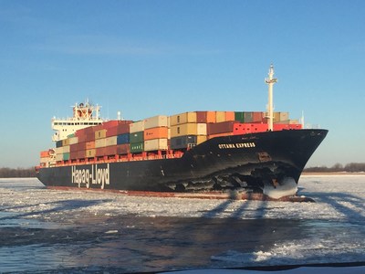 L'Ottawa Express : premier navire ocanique  avoir atteint le Port de Montral sans escale en 2018. (Groupe CNW/Administration portuaire de Montral)