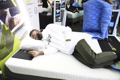 Jaylen Brown trying out the BEDGEAR sleep system
