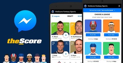 theScore launches first fantasy sports game for Facebook's Instant Games. (CNW Group/theScore, Inc.)