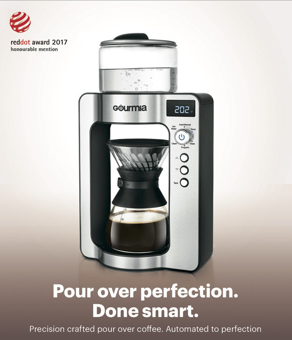 Coffee Machine, Gourmia GCM4900 Coffee Maker - Electric Pour Over Brewer -  5 Minute Quick Brew - Glass Carafe, Stainless Steel Accents - Timer and  Keep Warm - One Touch Digital Control - 2 - 4 Cups