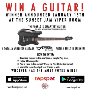 Fusion Guitars Presents Laura Wilde X Fusion at Sunset Jam 100th Edition at The Viper Room on January 15, 2018