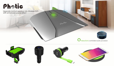 Photic smart Wi-Fi audio processor and chargers