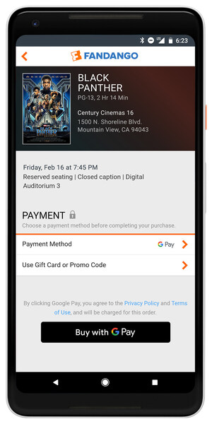 FANDANGO TO LAUNCH GOOGLE PAY AS A NEW DIGITAL PAYMENT OPTION FOR FAST AND EASY MOVIE TICKET BUYING