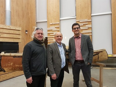Dr. Galvin, McEwen School of Architecture Founding Director with Interim President and Vice Chancellor, Dr. Zundel and Dr. David Fortin, Director of the McEwen School of Architecture (CNW Group/Laurentian University)