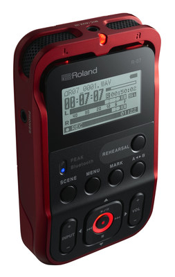 Roland R-07 High-Resolution Audio Recorder, Shown in Red