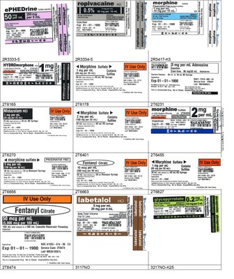 Sample labels - for lot numbers, refer to table on www.pharmedium.com