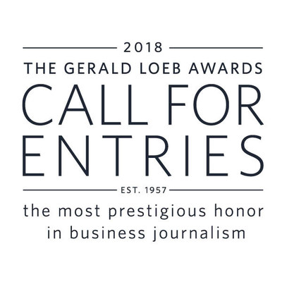 The Gerald Loeb Awards open the 2018 Call for Entries in 12 competition categories for all journalists and media outlets. Enter online from January 11 to  February 15. http://bit.ly/loeb2018