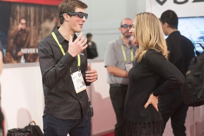 Vuzix Blade in action at CES 2018 - Socially engaged and digitally connected.