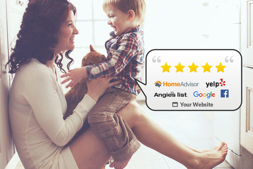 Easily collect 5-star reviews and share them to you website, social media, and review sites such as HomeAdvisor and Angie's List.