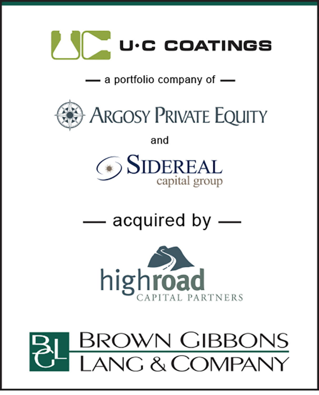 Bgl Announces The Sale Of U C Coatings