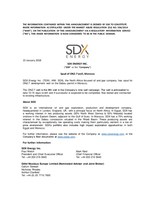 SDX ENERGY INC. ("SDX" or the "Company") - Spud of ONZ-7 well, Morocco (CNW Group/SDX Energy Inc.)